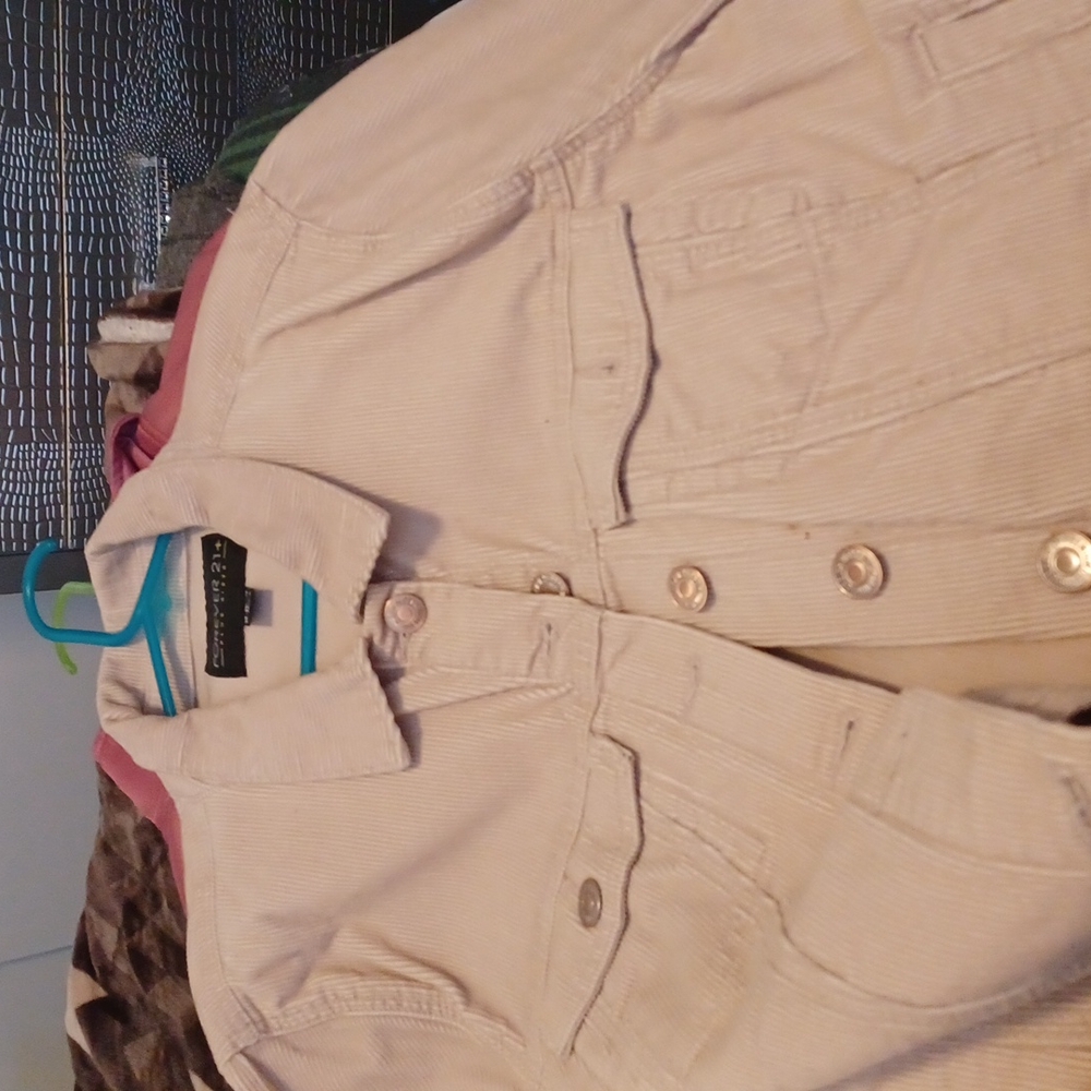 Corduroy beige ladies lightweight jacket